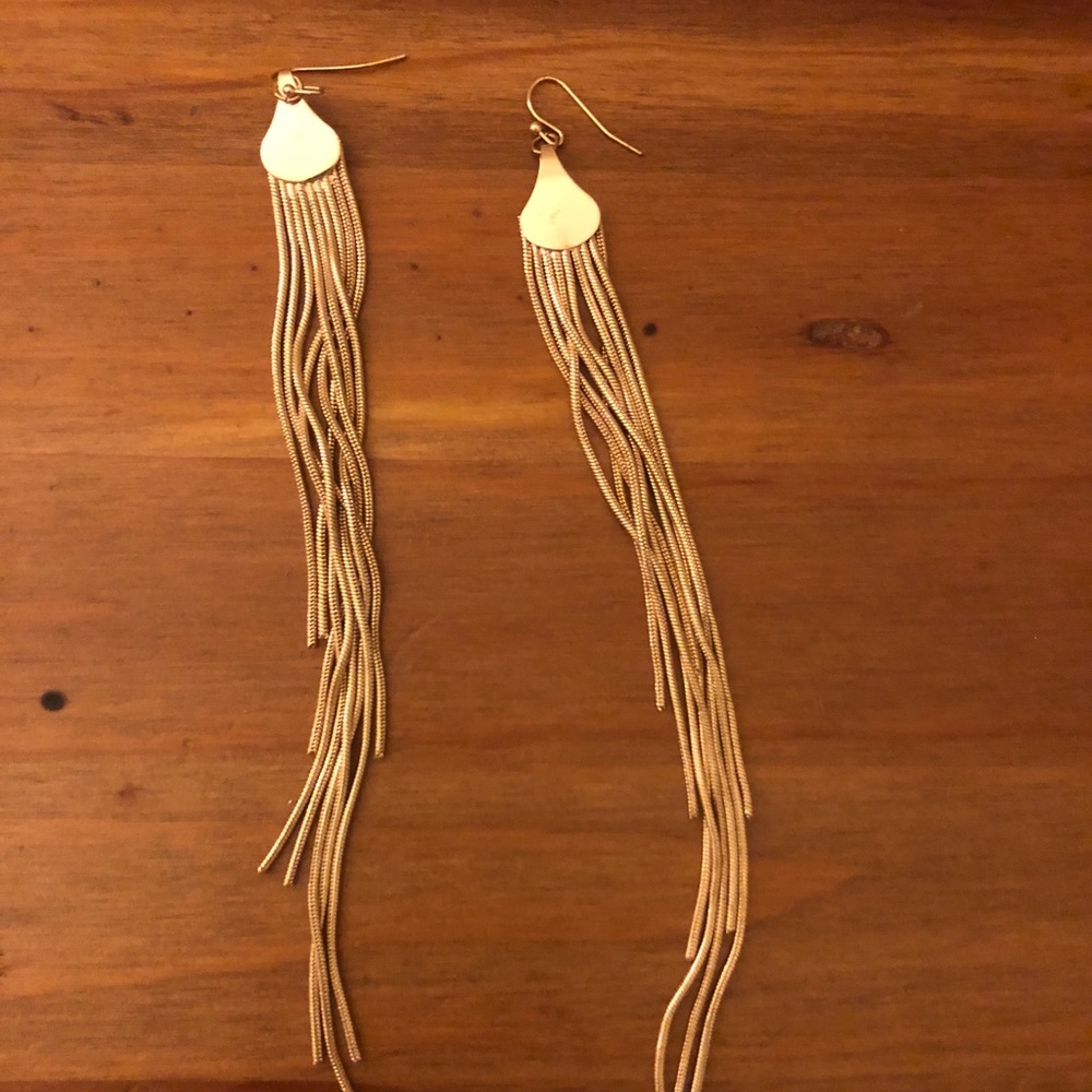 Gold fringe earrings